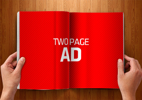 Two page horizontal ad